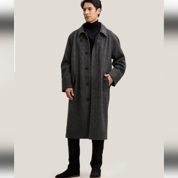 NWT Single Breasted Wool-Cashmere Overcoat (Grey) - Gentle Herd - Picture 2 of 16